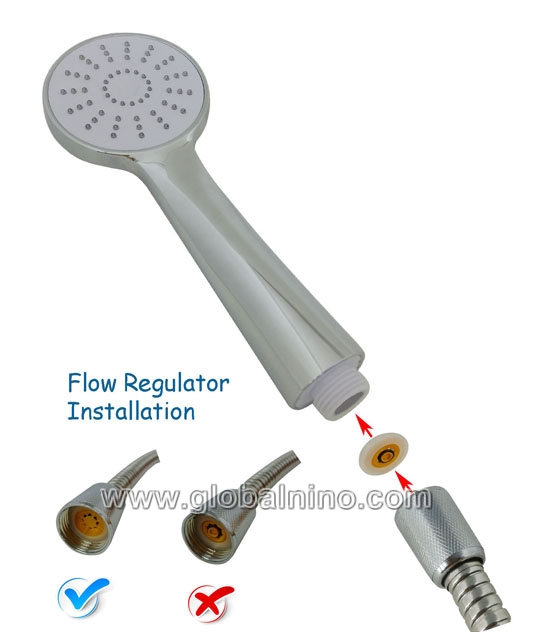 shower hose & head water flow regulator